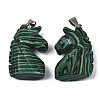 Carved Synthetic Malachite Pendants G-N0327-002H-2