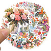 50Pcs Flower Vase PVC Waterproof Self-Adhesive Stickers PW-WG20672-01-3