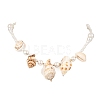 Ocean Natural Mixed Shell & Round White Shell Pearl Beaded Necklaces for Women NJEW-TA00249-2