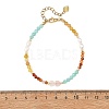 Faceted Natural Yellow Opal & Amazonite & Carnelian Beaded Bracelets for Women BJEW-JB14487-4