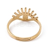 Ion Plating(IP) 201 Stainless Steel Evil Eye Adjustable Ring for Women RJEW-K238-13G-2