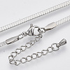 304 Stainless Steel Herringbone Chains Necklace X-STAS-T053-02P-NF-2
