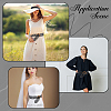 Cloth Woven Rhombus with Wood Chain Belts for Women AJEW-WH20019-125C-5