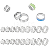 18Pcs 9 Size 201 Stainless Steel Grooved Finger Ring Settings STAS-UN0049-69P-1
