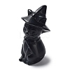 Natural Obsidian Witch Cat Sculpture DJEW-PW0013-03B-2