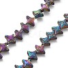 Electroplated Natural Lava Rock Beads Strands G-A251-C01-01E-2