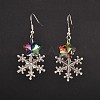 Christmas Alloy Snowflake Dangle Earrings EJEW-JE01618-1