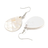 Rack Plating Brass Natural White Shell Dangle Earrings EJEW-N055-52B-2