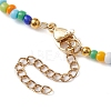 Flower Glass Seed & Pearl Beaded Necklaces NJEW-JN04677-01-5