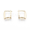 Brass Hoop Earring Findings with Latch Back Closure KK-C006-28G-1