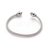 304 Stainless Steel Cuff Bangle Sets BJEW-L642-14-2