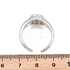 Brass Micro Pave Cubic Zirconia Cuff Rings for Women CU-CBA0A21-04P-5