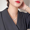 925 Sterling Silver & Baroque Natural Freshwater Keshi Pearl Round Graduated Beaded Necklaces FS-WG72E9B-01-2