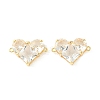 Brass Pave Cubic Zirconia Connector Charms KK-L208-04G-05-2
