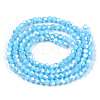Opaque Solid Color Electroplate Glass Beads Strands EGLA-A039-P2mm-B12-3