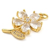 Rack Plating Brass Micro Pave Cubic Zirconia Pendants KK-Z063-24G-2