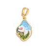 Brass Enamel Pendants KK-S502-03G-1
