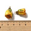 Preserved Rose with Golden Alloy Pendants LS-FIND-M010-01C-3