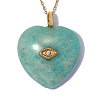 304 Stainless Steel with Amazonite & Crystal Rhinestone Pendants GG-OY001-01G-01-1
