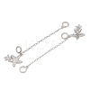 Double Starfish Brass Micro Pave Clear Cubic Zirconia Safety Chains KK-H257-06P-2