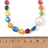 Dyed Natural Shell Nuggets & Shell Pearl Beaded Necklaces NJEW-JN06394-4