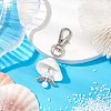 Angel Alloy & Natural Shell Pendant Decorations HJEW-JM02016-01-2