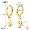 Real 18K Gold Plated 925 Sterling Silver Dangle Hoop Earrings for Women GN7396-1-1
