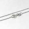Anti-Tarnish Trendy Rhodium Plated 925 Sterling Silver Ball Chain Necklaces STER-M050-1.0B-09-2