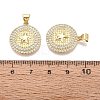 Brass Micro Pave Clear Cubic Zirconia Pendants KK-N287-43G-04-3