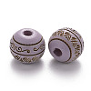 Painted Natural Wood Beads WOOD-N006-02A-06-2