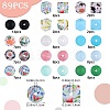 89Pcs Colorful Pattern Printed Silicone Beads Sets SIL-SZ0002-54D-2