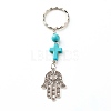 Synthetic Turquoise beads Keychain KEYC-JKC00267-02-1