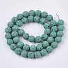 Spray Painted Natural Lava Rock Beads Strands G-N0324-C-03-2