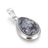 Natural Snowflake Obsidian Pendants G-L512-C18-2