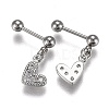 304 Stainless Steel Barbell Cartilage Earrings EJEW-H113-07P-2