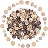 240Pcs 4 Styles 2-Hole Flat Round Coconut Buttons BUTT-CA0001-10-1