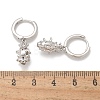 Brass Cubic Zirconia Hoop Earrings EJEW-Q015-01P-A-3
