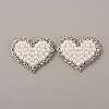 Plastic Imitation Pearl Beaded Iron on Appliques PATC-WH0005-02-1