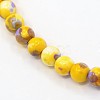 Synthetic Ocean White Jade Beads Strands G-L019-6mm-09-2