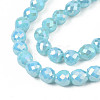 Electroplate Opaque Solid Color Glass Beads Strands EGLA-N002-26-A01-3