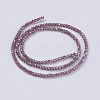 Electroplate Glass Beads Strands GLAA-F076-FR12-2