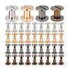 40Sets 4 Colors Alloy Screw Clasps BUTT-PH0001-30A-7