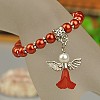 Lovely Wedding Dress Angel Bracelets for Kids BJEW-JB00727-18-2