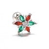 Snowflake Brass Cubic Zirconia Stud Earrings FS-WGD4C14-06-1