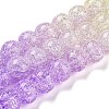 Spray Painted Crackle Glass Beads Strands DGLA-C002-8mm-07-3