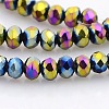 Full Plated Faceted Rondelle Glass Beads Strands GLAA-A024B-FP04-1