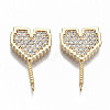 Brass Micro Pave Clear Cubic Zirconia Pendants KK-S356-167G-NF-1