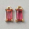 Golden Plated Brass Cubic Zirconia Charms ZIRC-WH0015-01G-05-1