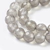 Natural Grey Agate Beads Strands G-G067-6mm-1-3