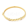 Brass Twist Rope Hinged Bangle with Cubic Zirconia for Women BJEW-K229-02G-1